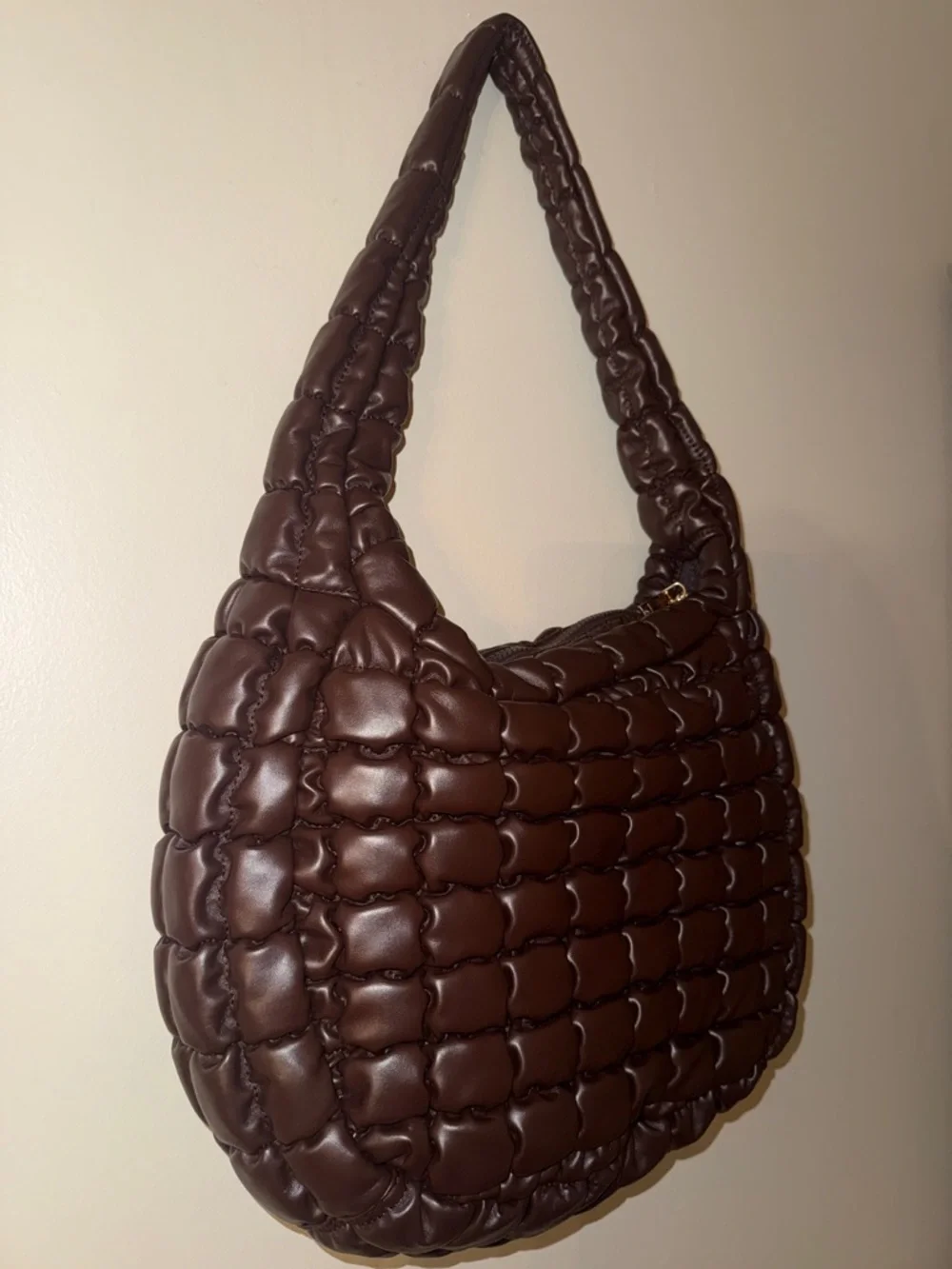 Urban Expressions Brown Quilted Hobo Bag FALL PURSE EUC